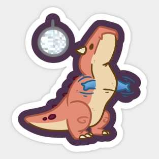 Dancing Carnotaurus Disco Dance Cute Dinosaur Sticker